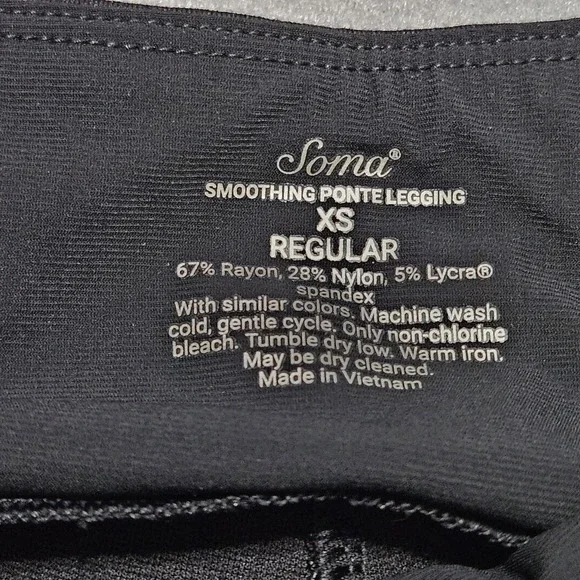 Soma Smoothing Ponte Leggings Size XS Pull-On Stretch Comfort Pants Black NEW - Picture 8 of 13